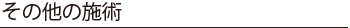 その他の施術